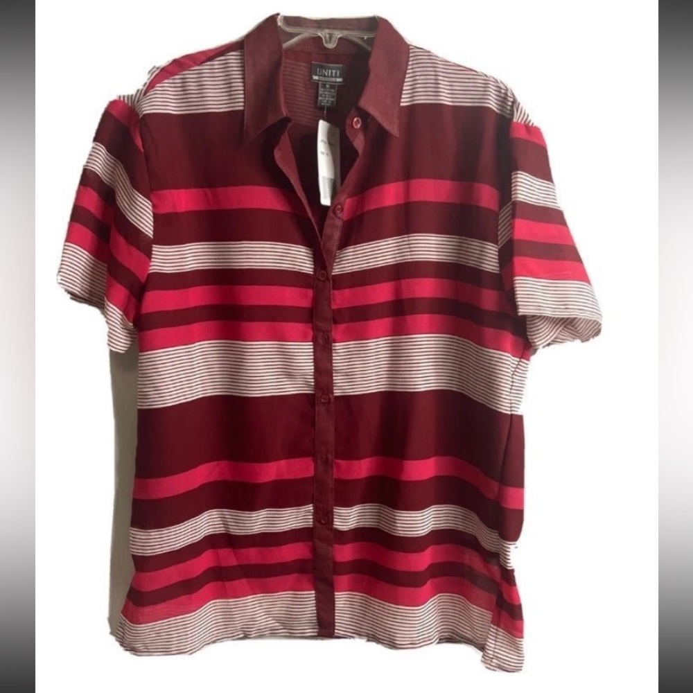 UNITI CASUAL RED STRIPED TOP